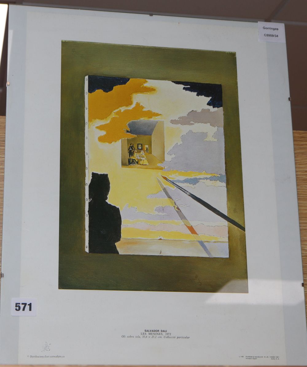 After Salvador Dali, colour print, Les Meninas 1972, overall 48 x 34cm